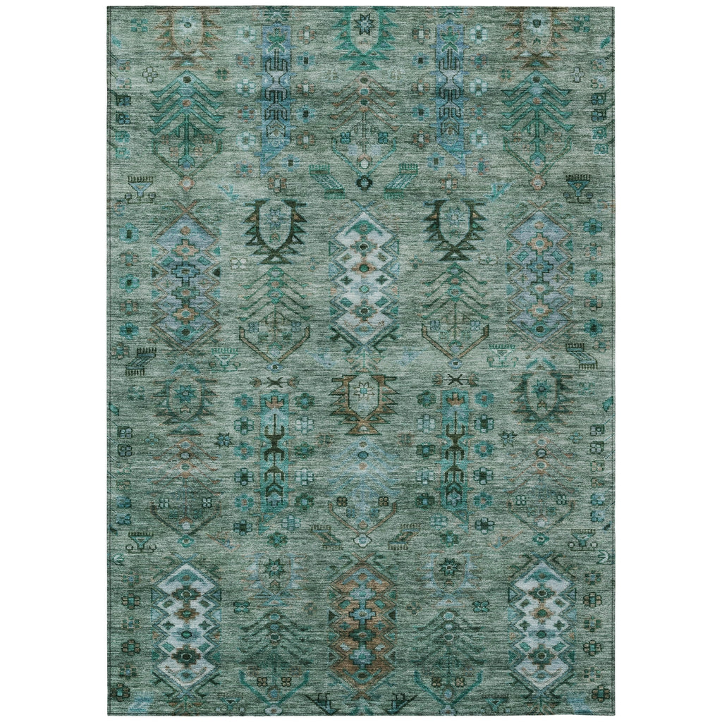 Piper Looms Chantille Global ACN2047 Green Machine Washable Area Rug main image
