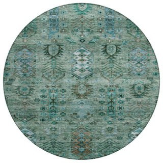 Piper Looms Chantille Global ACN2047 Green Machine Washable Area Rug Round Main Image