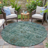 Piper Looms Chantille Global ACN2047 Green Machine Washable Area Rug Round Outdoor Lifestyle Image Feature