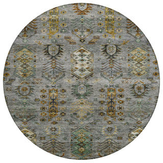 Piper Looms Chantille Global ACN2047 Pewter Machine Washable Area Rug Round Main Image