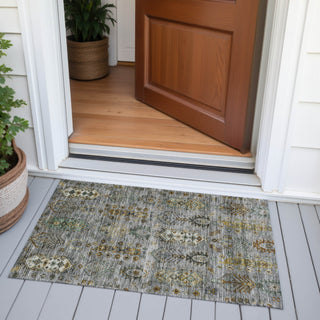 Piper Looms Chantille Global ACN2047 Pewter Machine Washable Area Rug Scatter Outdoor Lifestyle Image Feature