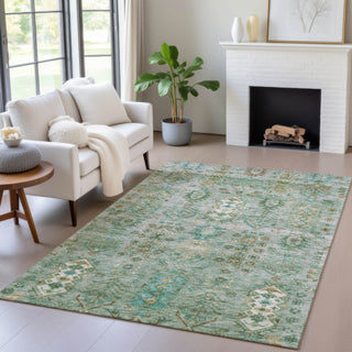 Piper Looms Chantille Global ACN2047 Sage Machine Washable Area Rug Lifestyle Image Feature