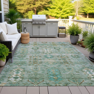 Piper Looms Chantille Global ACN2047 Sage Machine Washable Area Rug Outdoor Lifestyle Image Feature