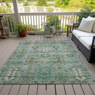 Piper Looms Chantille Global ACN2047 Sage Machine Washable Area Rug Outdoor Lifestyle Image Feature
