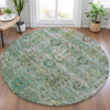 Piper Looms Chantille Global ACN2047 Sage Machine Washable Area Rug Round Lifestyle Image Feature