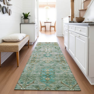 Piper Looms Chantille Global ACN2047 Sage Machine Washable Area Rug Runner Lifestyle Image Feature