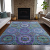 Piper Looms Chantille Panel ACN2049 Blue Machine Washable Area Rug Lifestyle Image Feature