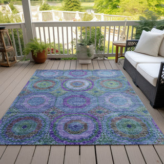 Piper Looms Chantille Panel ACN2049 Blue Machine Washable Area Rug Outdoor Lifestyle Image Feature