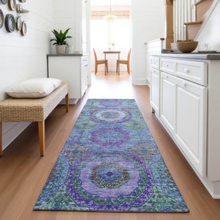 Piper Looms Chantille Panel ACN2049 Blue Machine Washable Area Rug Runner Lifestyle Image Feature