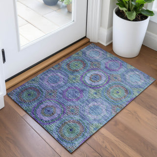 Piper Looms Chantille Panel ACN2049 Blue Machine Washable Area Rug Scatter Lifestyle Image Feature