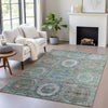 Piper Looms Chantille Panel ACN2049 Green Machine Washable Area Rug Lifestyle Image Feature