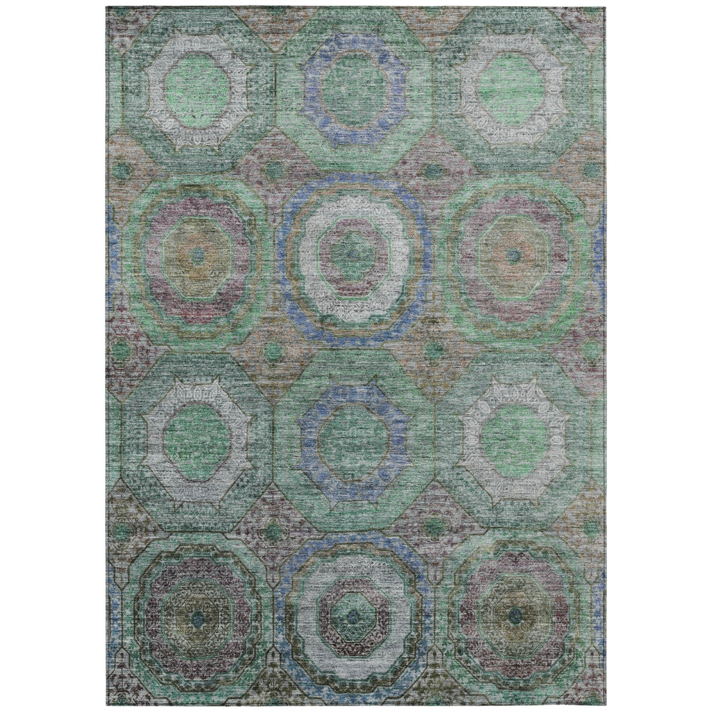 Piper Looms Chantille Panel ACN2049 Green Machine Washable Area Rug main image