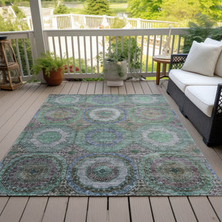Piper Looms Chantille Panel ACN2049 Green Machine Washable Area Rug Outdoor Lifestyle Image Feature