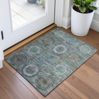 Piper Looms Chantille Panel ACN2049 Green Machine Washable Area Rug Scatter Lifestyle Image Feature