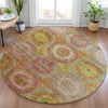 Piper Looms Chantille Panel ACN2049 Orange Machine Washable Area Rug Round Lifestyle Image Feature