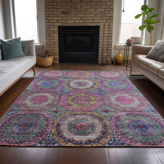 Piper Looms Chantille Panel ACN2049 Pink Machine Washable Area Rug Lifestyle Image Feature