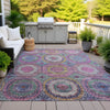 Piper Looms Chantille Panel ACN2049 Pink Machine Washable Area Rug Outdoor Lifestyle Image Feature