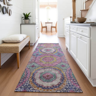 Piper Looms Chantille Panel ACN2049 Pink Machine Washable Area Rug Runner Lifestyle Image Feature