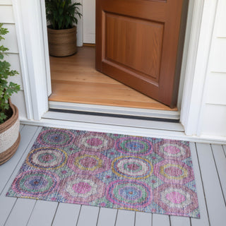 Piper Looms Chantille Panel ACN2049 Pink Machine Washable Area Rug Scatter Outdoor Lifestyle Image Feature