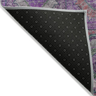 Piper Looms Chantille Panel ACN2049 Purple Machine Washable Area Rug Backing Image