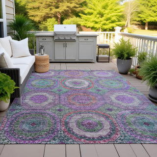 Piper Looms Chantille Panel ACN2049 Purple Machine Washable Area Rug Outdoor Lifestyle Image Feature