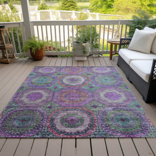 Piper Looms Chantille Panel ACN2049 Purple Machine Washable Area Rug Outdoor Lifestyle Image Feature