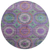 Piper Looms Chantille Panel ACN2049 Purple Machine Washable Area Rug Round Main Image