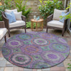 Piper Looms Chantille Panel ACN2049 Purple Machine Washable Area Rug Round Outdoor Lifestyle Image Feature