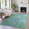 Piper Looms Chantille Panel ACN2049 Teal Machine Washable Area Rug Lifestyle Image Feature