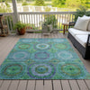 Piper Looms Chantille Panel ACN2049 Teal Machine Washable Area Rug Outdoor Lifestyle Image Feature