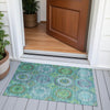 Piper Looms Chantille Panel ACN2049 Teal Machine Washable Area Rug Scatter Outdoor Lifestyle Image Feature