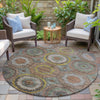 Piper Looms Chantille Panel ACN2050 Sage Machine Washable Area Rug Round Outdoor Lifestyle Image Feature