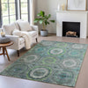 Piper Looms Chantille Panel ACN2050 Teal Machine Washable Area Rug Lifestyle Image Feature