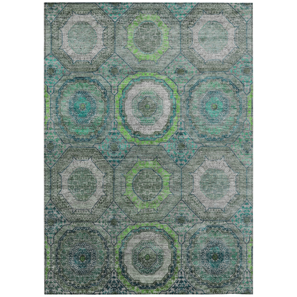 Piper Looms Chantille Panel ACN2050 Teal Machine Washable Area Rug main image