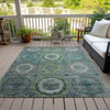 Piper Looms Chantille Panel ACN2050 Teal Machine Washable Area Rug Outdoor Lifestyle Image Feature