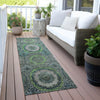 Piper Looms Chantille Panel ACN2050 Teal Machine Washable Area Rug Runner Outdoor Lifestyle Image Feature