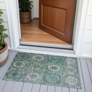 Piper Looms Chantille Panel ACN2050 Teal Machine Washable Area Rug Scatter Outdoor Lifestyle Image Feature