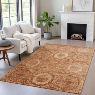 Piper Looms Chantille Panel ACN2050 Terracotta Machine Washable Area Rug Lifestyle Image Feature