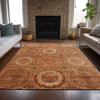 Piper Looms Chantille Panel ACN2050 Terracotta Machine Washable Area Rug Lifestyle Image Feature