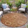 Piper Looms Chantille Panel ACN2050 Terracotta Machine Washable Area Rug Round Outdoor Lifestyle Image Feature