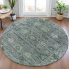 Piper Looms Chantille Global ACN2051 Aloe Machine Washable Area Rug Round Lifestyle Image Feature