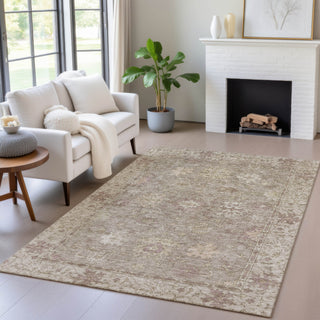 Piper Looms Chantille Global ACN2051 Khaki Machine Washable Area Rug Lifestyle Image Feature