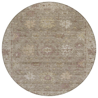 Piper Looms Chantille Global ACN2051 Khaki Machine Washable Area Rug Round Main Image