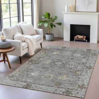 Piper Looms Chantille Global ACN2051 Pewter Machine Washable Area Rug Lifestyle Image Feature
