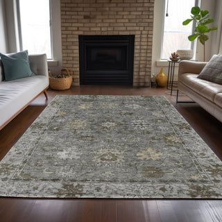 Piper Looms Chantille Global ACN2051 Pewter Machine Washable Area Rug Lifestyle Image Feature