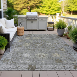 Piper Looms Chantille Global ACN2051 Pewter Machine Washable Area Rug Outdoor Lifestyle Image Feature