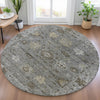Piper Looms Chantille Global ACN2051 Pewter Machine Washable Area Rug Round Lifestyle Image Feature