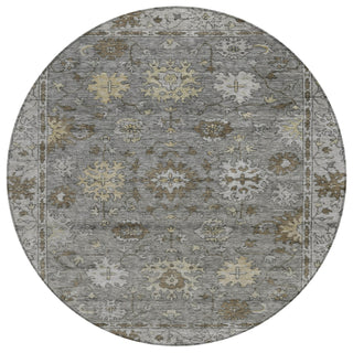 Piper Looms Chantille Global ACN2051 Pewter Machine Washable Area Rug Round Main Image