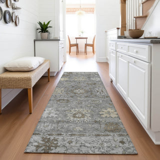 Piper Looms Chantille Global ACN2051 Pewter Machine Washable Area Rug Runner Lifestyle Image Feature
