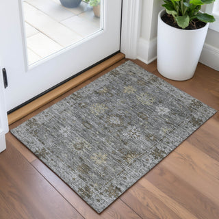 Piper Looms Chantille Global ACN2051 Pewter Machine Washable Area Rug Scatter Lifestyle Image Feature